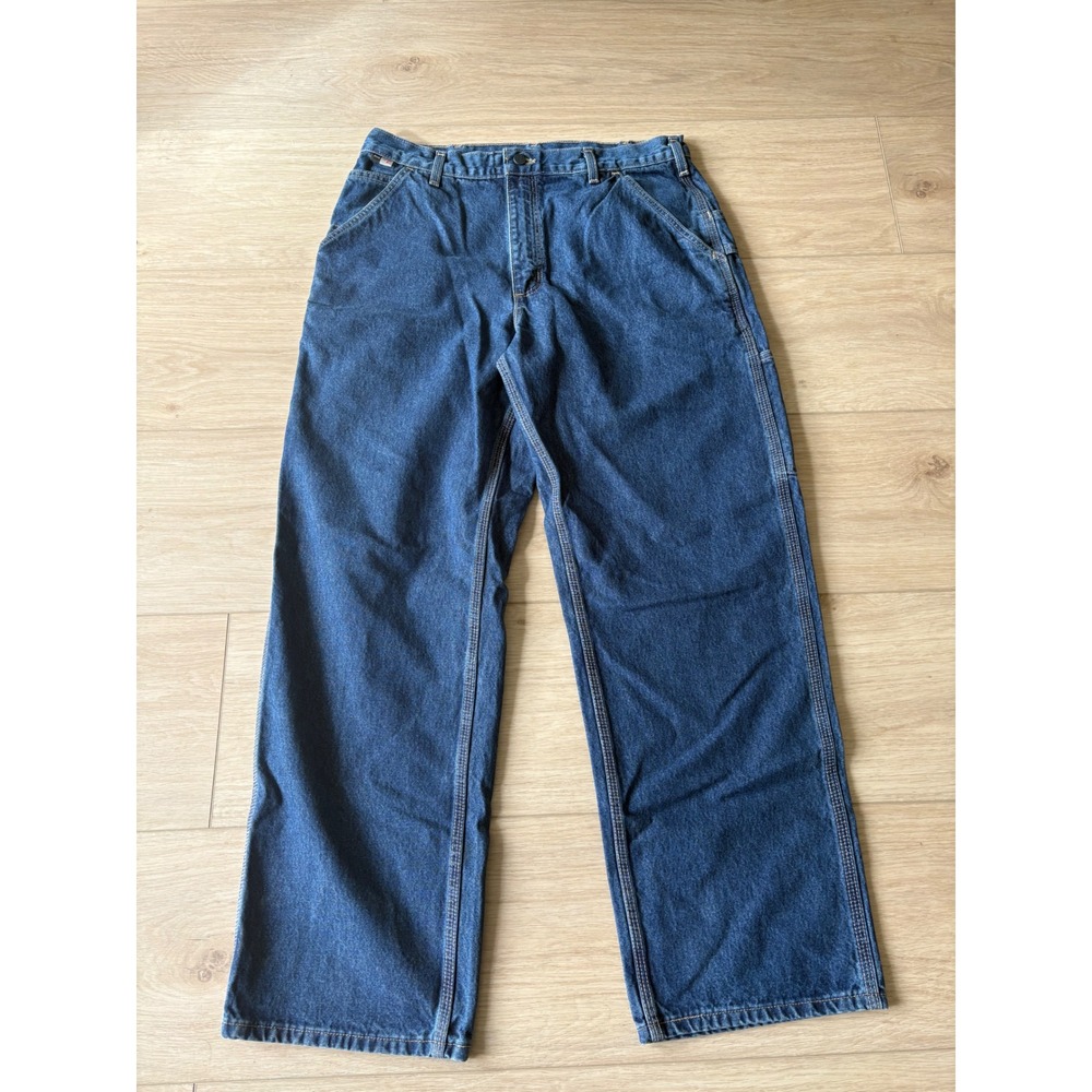 Carhartt FR Flame Resistant Work Jeans Mens 35x30 Blue Denim Original Fit
